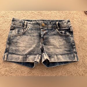 Express Faded Blue Jean Shorts